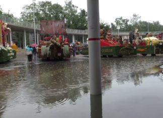 Unwetter bei Blumenkarneval in Debrecen – Hier feierte man mit Schirm und Gummistiefel!