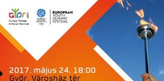 Party vor dem Rathaus! Das Olympische Feuer kommt in Györ an