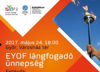 Party vor dem Rathaus! Das Olympische Feuer kommt in Györ an