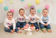 Putzig! Vierlinge feierten in Debrecen ersten Geburtstag