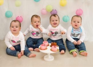 Putzig! Vierlinge feierten in Debrecen ersten Geburtstag