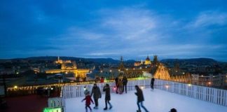 Schlittschuhlaufen mit atemberaubendem Ausblick von Budapester Hotel!