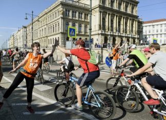 Radfahrer hatten am Wochenende Budapest fest im Griff