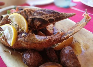 Hervorragenden Fisch im Bajcsi Halásztanya Étterem in Nagybajcs