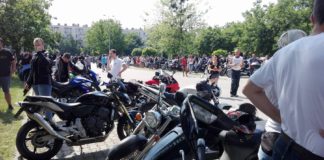 3000 Motorräder in 7,5 KM Konvoi in Györ angekommen!