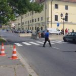 Strassensperre für die Győrkőcfesztivál
