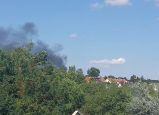 Großbrand! Müllberg brannte in Györ!