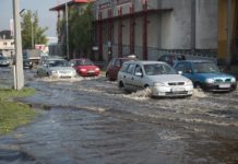 Unwetter mit Überschwemmung in Nyíregyháza und Umgebung