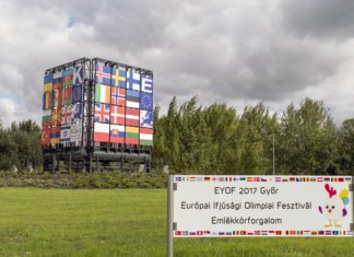 Spektakuläre Dekoration erinnert an EYOF in Györ