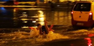 Mit Einhorn über Parkplatz gesurft!