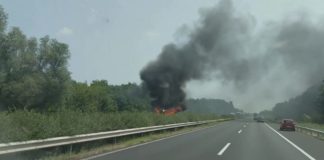 Transporter in Vollbrand auf der M1!