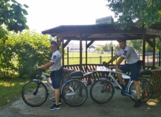 Fahrrad Polizei Patrouille in Szigetvár