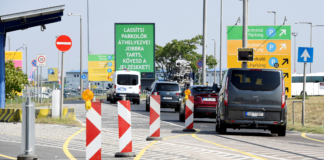 Bauarbeiten auf Strassen in Richtung Ferihegy!
