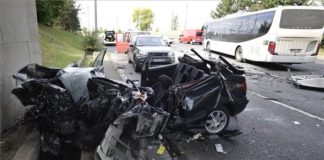 Mehrere Kilometer Staus im XI. bezirk Budapests aufgrund eines Unfalles