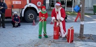 Auch der Nikolaus durfte Feuer löschen!