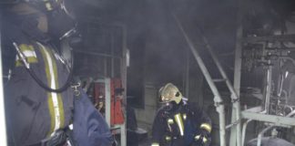 Feuer im Historischen Eisenbahn-Park in Budapest