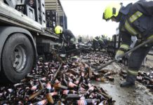 Bierladung bei Budapest verschüttet