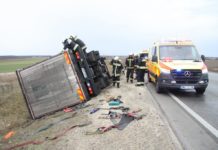 Orkanböe pustete LKW um!