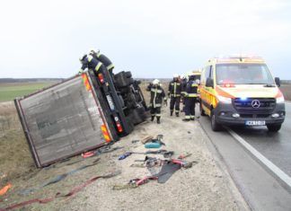 Orkanböe pustete LKW um!