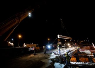 Nachtbaustelle M0: Autobahnbrücke bei Szigeszentmiklós wird verbreitert