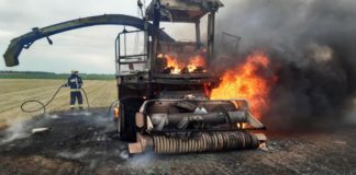 Mähdrescher brannte in Hajduböszörmény