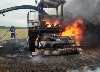 Mähdrescher brannte in Hajduböszörmény