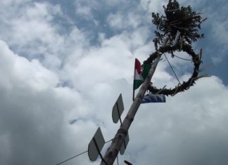 Nagygörbő: Maibaum mitten im Juni auf Almhütte mitten in Ungarn!