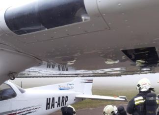 Feuerwehrübung am Flughafen Szeged