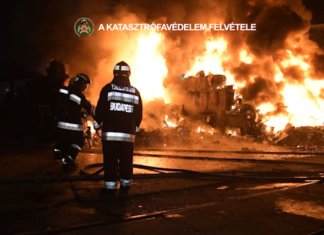 Großbrand auf Mülldeponie und Schrottplatz in Budapest