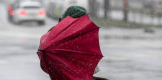 Schnee und starker Wind in Debrecen