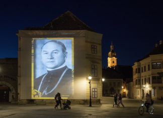 Győr 750: Berühmte Personen und Gebäude werden in der Stadt projiziert
