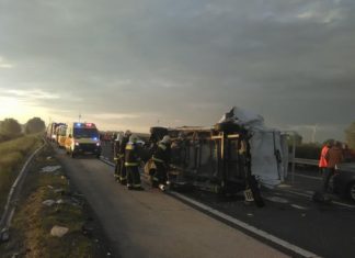 Massenkarambolage auf der M1 Komarom Richtung Györ!