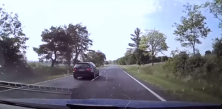 Es ist keine gute Idee ein Polizeiauto zu überholen, dass gerade Geschwindigkeit misst