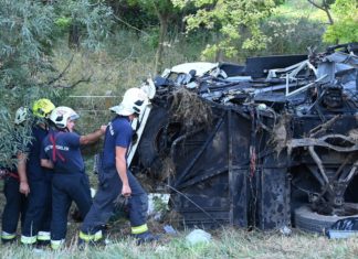 Mindestens acht Tote bei Busunglück auf der M7 in Ungarn!