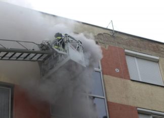 Feuer in Hochhaus in Zalaegerszeg!