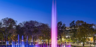 Neuer, musikalischer Springbrunnen in Nyíregyháza-Sóstógyógyfürdő