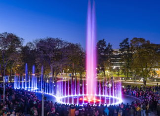 Neuer, musikalischer Springbrunnen in Nyíregyháza-Sóstógyógyfürdő
