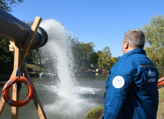 Hochwasserschutzübung in Szolnok