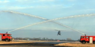 Hubschrauber bei Eintreffen in Szolnok getauft