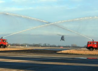 Hubschrauber bei Eintreffen in Szolnok getauft