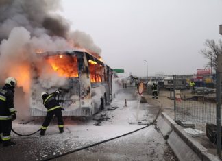 Budaörs: Linienbus in Brand
