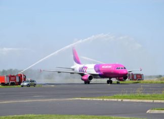 Erster Linienflug der Wizz Air von Dortmund nach Héviz-Balaton