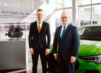 Minister Szijjártó bei der Audi Hungaria