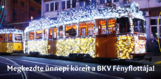 Lichterstraßenbahn und Nikolaus-Trolleybus in Budapest